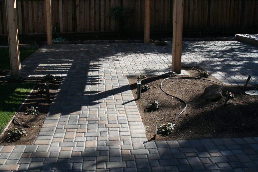 patio pavers set down to create a beautiful patio with gazebo
