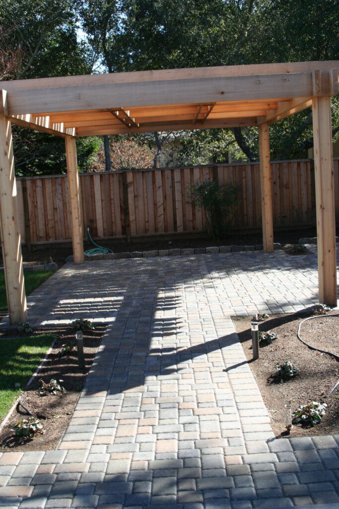 patio pavers set down to create a beautiful patio with gazebo